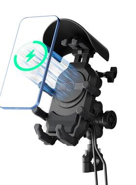 摩托车无线充手机支架 减震摩托车载相机支架 双快充外卖防盗支架