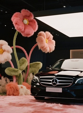 交车仪式区仿真花橱窗装饰摆件