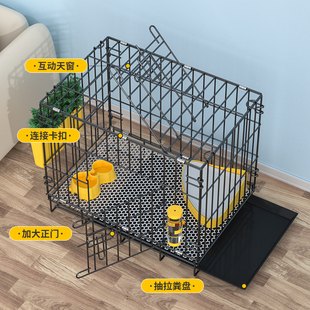 猫笼狗笼家用室内不占地加密兔笼可折叠可清粪宠物大笼子大号便携