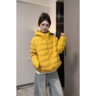 韩版泡芙连帽排骨羽绒棉服外套女2025冬季新款宽松保暖小个子棉袄