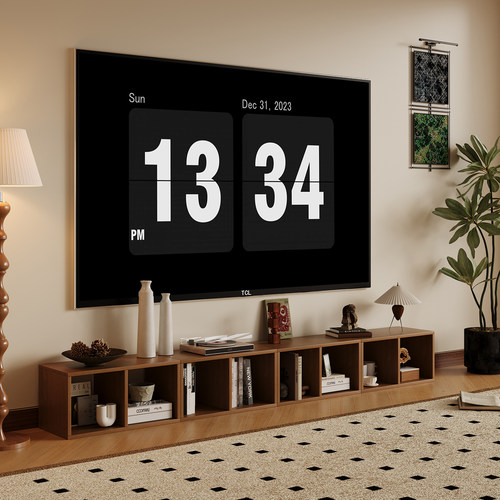 黑胡桃木色电视格子柜自由组合