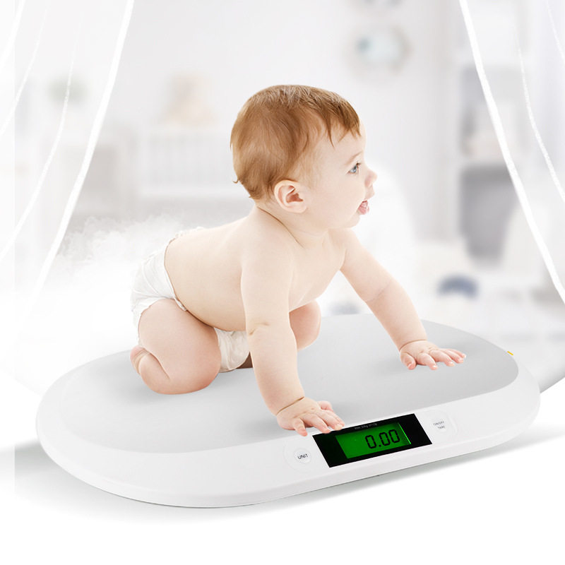 外贸新款新生儿体重电子秤带邮包婴儿称测量仪身高迷你卷尺秤20kg