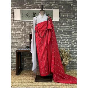 栖心僧服进口麻纱红色金边祖衣银边木制衣钩袈裟法衣和尚服