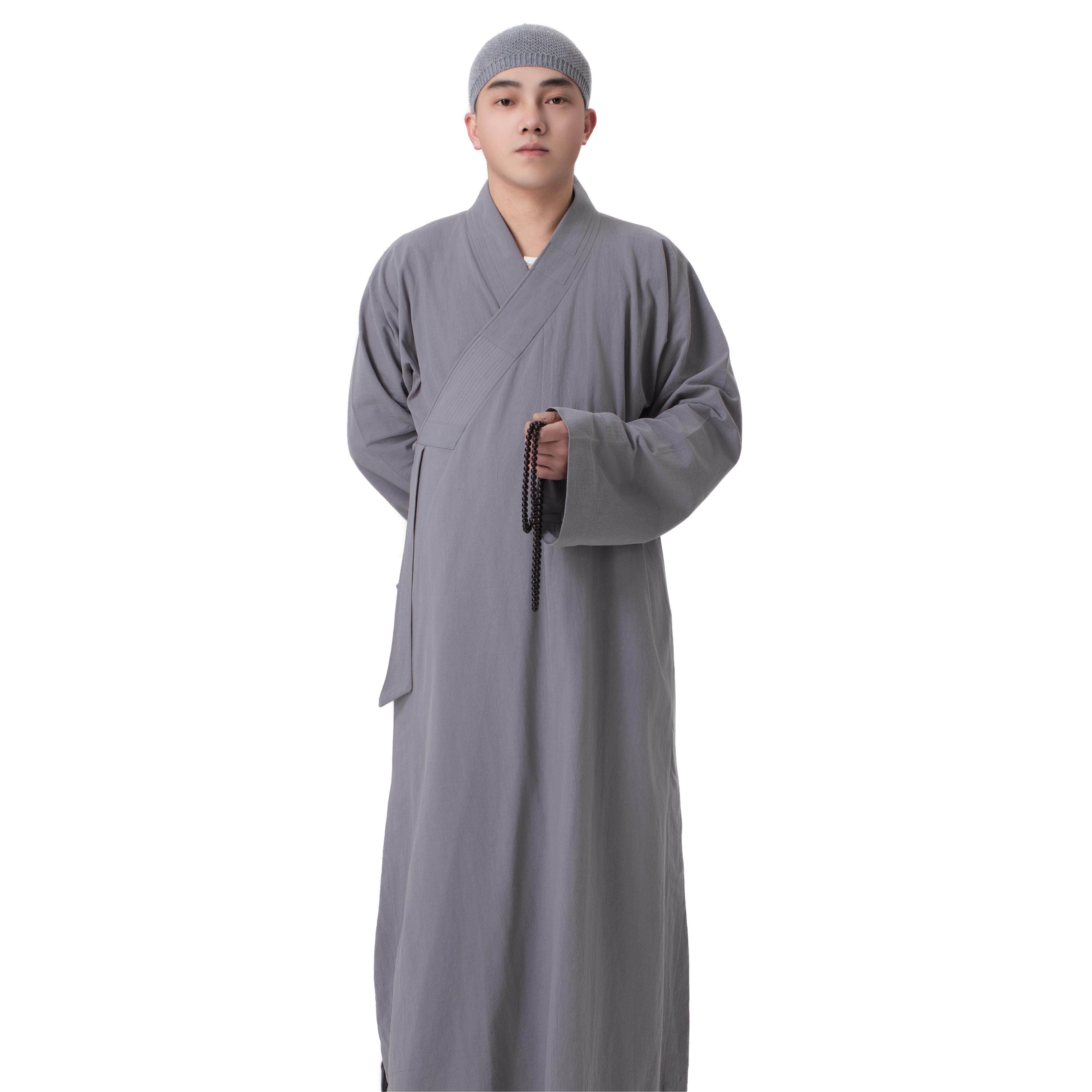 新意尘僧服秋冬季棉麻大褂居士长褂和尚师父男女同款出家人僧袍禅