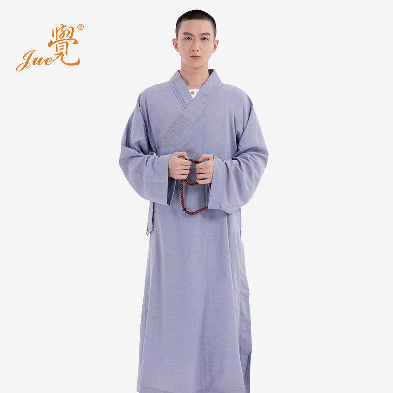 新觉牌僧服夏季长褂长衫薄款棉麻冰丝棉透气吸汗僧装大褂男女僧衣