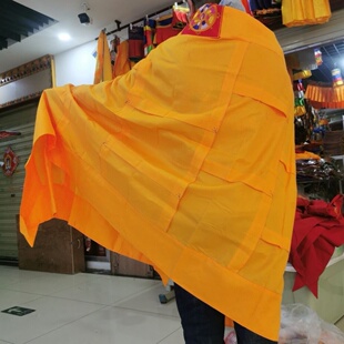 新款藏族喇嘛服饰大片袈裟披单和尚披风居士服僧衣涤棉法会祖衣七