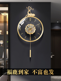 新中式挂钟客厅2025新款格栅时钟表轻奢高级感石英钟装饰高端挂墙