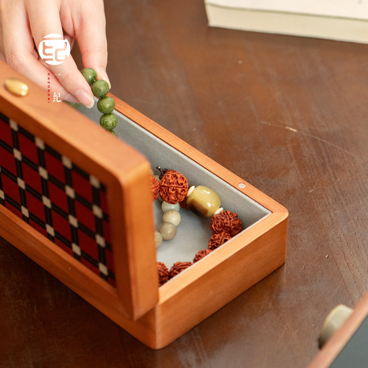 首饰盒高级小众轻奢高档樱桃实木手串收纳盒文玩专用茶室茶道配件