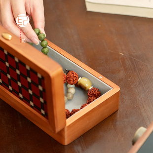 首饰盒高级小众轻奢高档樱桃实木手串收纳盒文玩专用茶室茶道配件