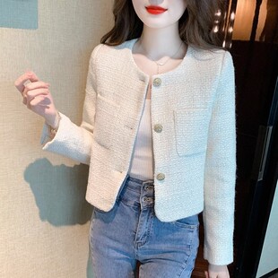 小香风外套女春秋2024新款 高端上衣潮 高级感气质小个子粗花呢短款