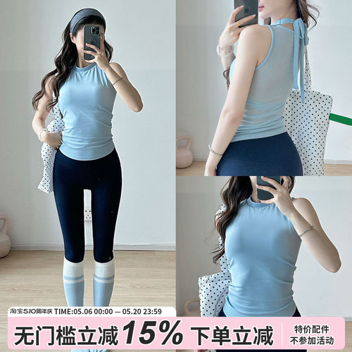 运动背心女带胸垫透气修身