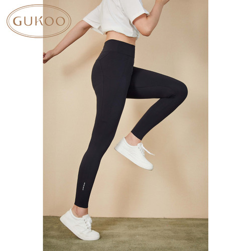 Gukoo/果壳女士打底裤四季款纯色百搭休闲运动打底裤