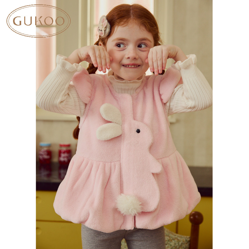 Gukoo/果壳睡衣冬款儿童兔子可爱甜美可外穿马甲女童家居服上衣,童装/婴儿装/亲子装,家居服上装,淘宝优惠券,粉丝福利购,淘宝优惠卷