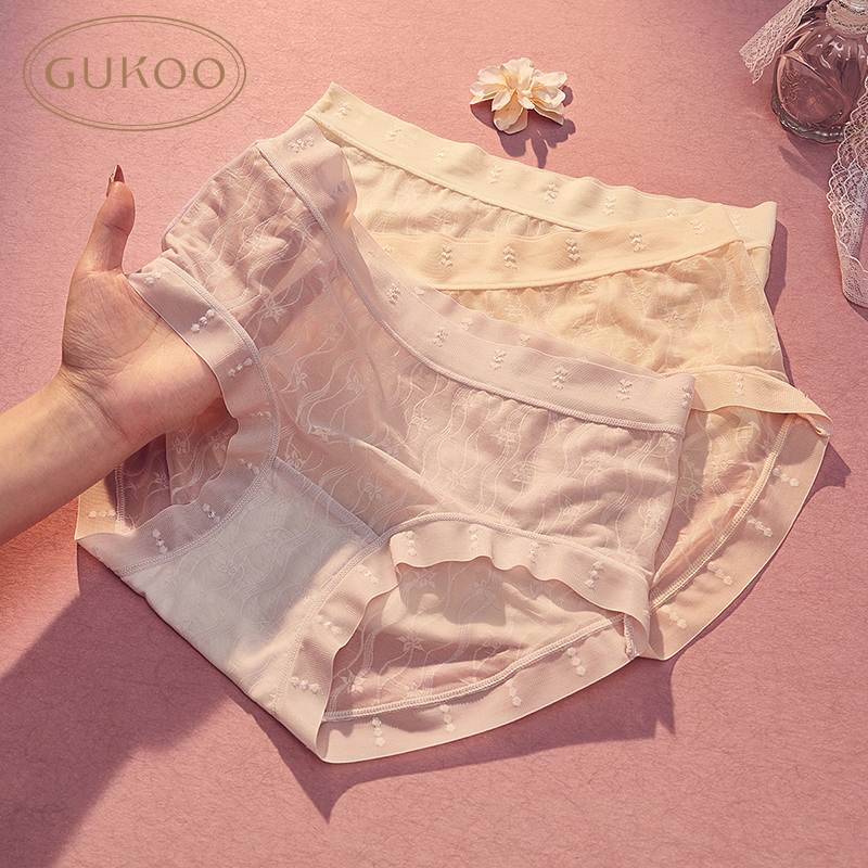 Gukoo/果壳内裤女四季无痕透气三条女士内裤组合装