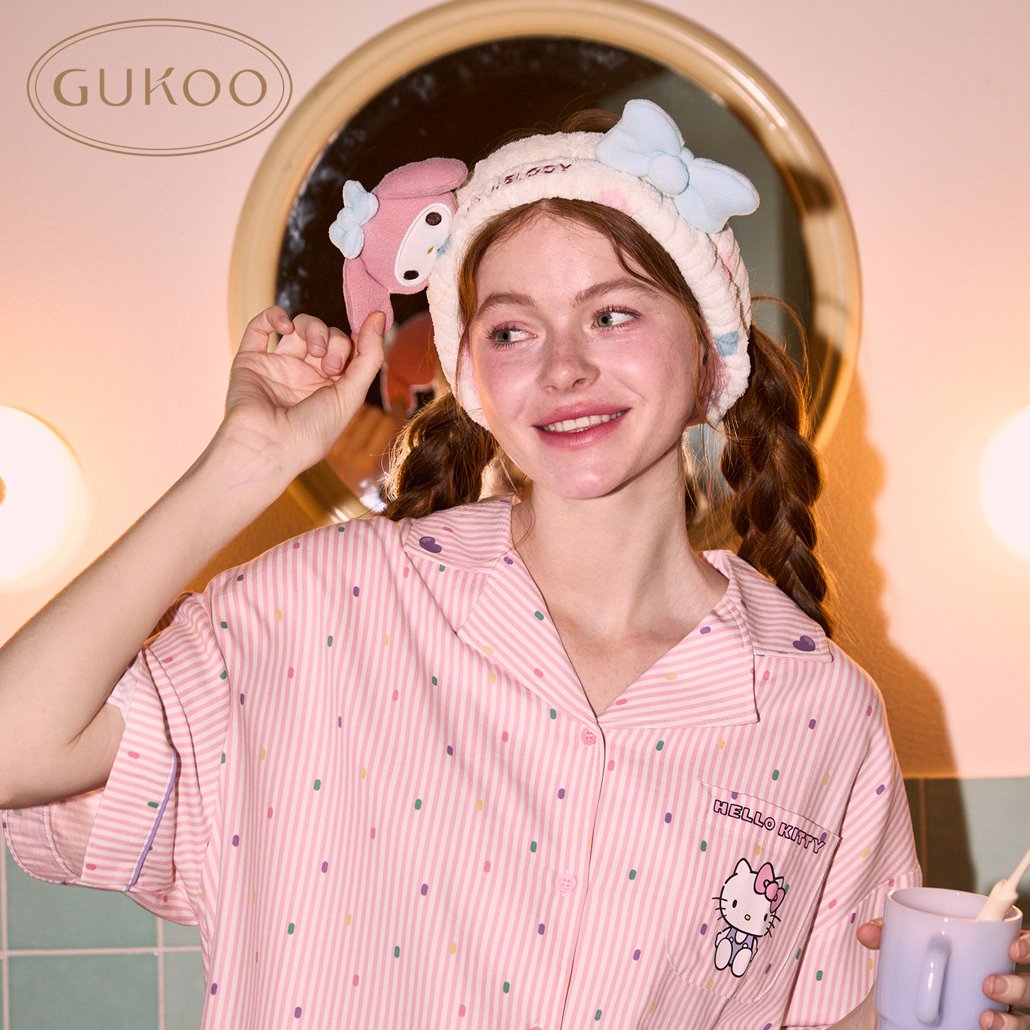 Gukoo/果壳束发带女美乐蒂联名女士发带四季可用洗澡洗漱甜美可爱