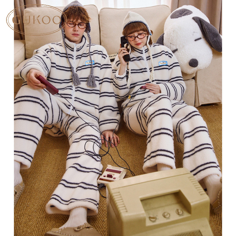 Gukoo/果壳睡衣女冬款鲨鱼猫系列纯色毛绒保暖家居服套装,女士内衣/男士内衣/家居服,睡衣/家居服套装,淘宝优惠券,粉丝福利购,淘宝优惠卷