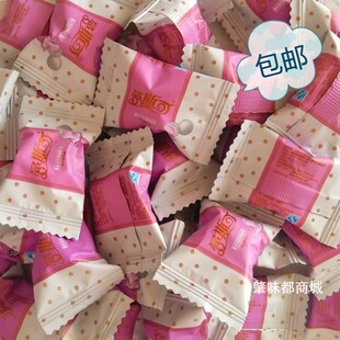 夹心软糖500g曼斯可双色双味脆皮散装香芋味水蜜桃年货喜糖 糖果