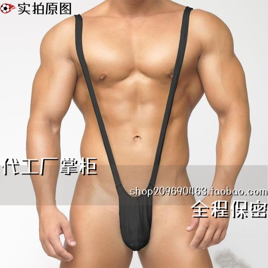 qq内衣大码欧美男士连体内裤内衣兜背心弹力布沙滩俱部套装