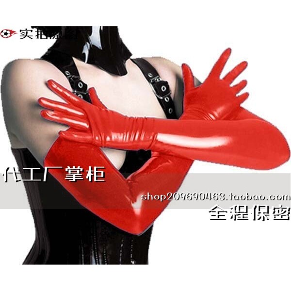 灌云情服饰内衣厂禁欲系镜面皮仿漆皮手套长涂胶乳胶性爱紧身夜店