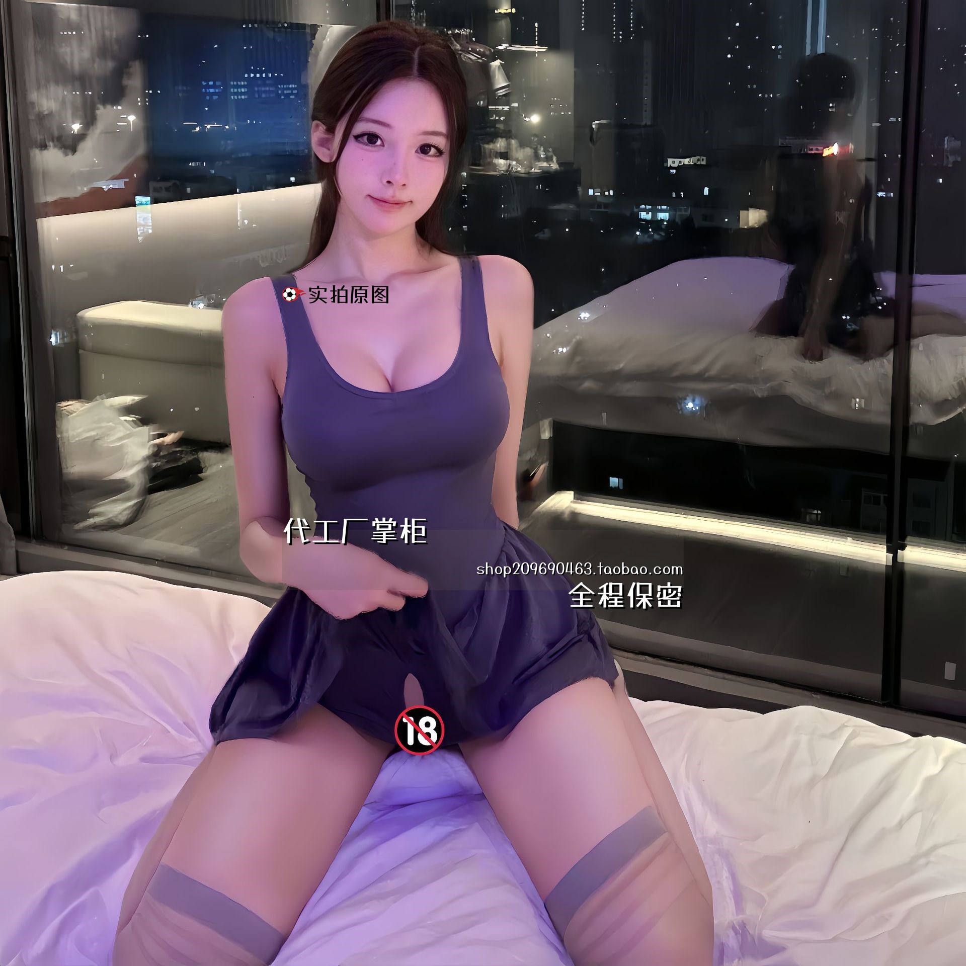 qq内衣纯欲大码透视内衣纯户外睡裙可爱露背吊带连体衣女套装