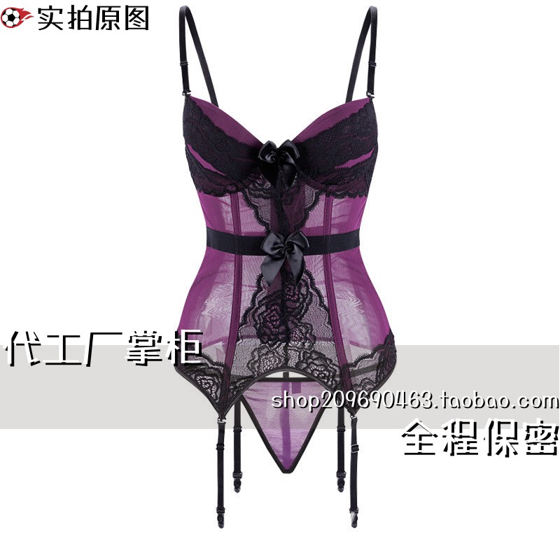 可撕破趣味睡衣内衣内衣御姐鱼骨束腰马甲收腰钢圈连体