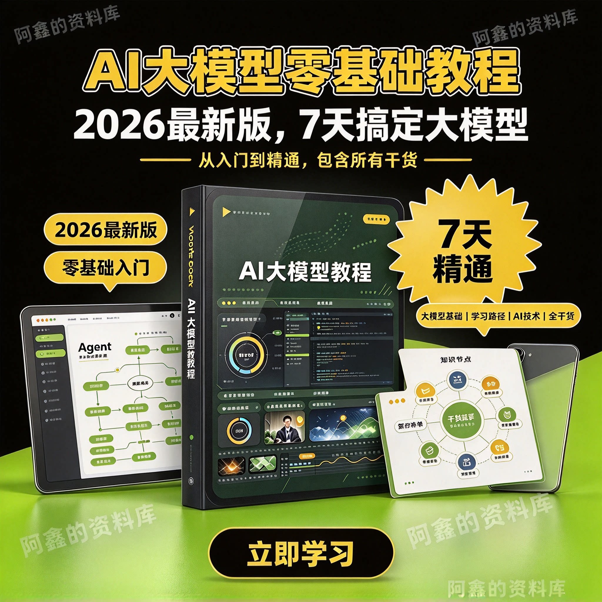A1大模型零基础教程 2026最新版 7天入门到精通 RAG与Agent实战