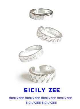 字母链条波纹套戒ins小众指环