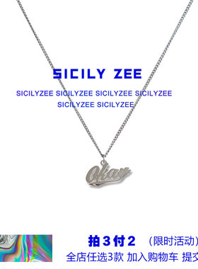 钛钢不掉色okay字母吊坠女饰项链