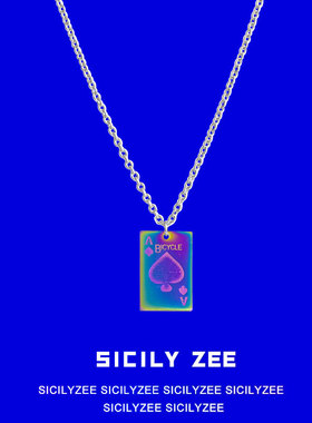 夏日淬火黑桃A嘻哈项链