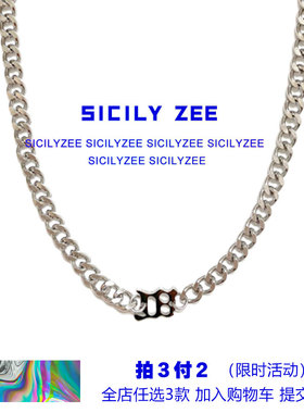 SIZEE钛钢字母锁骨粗百搭嘻哈