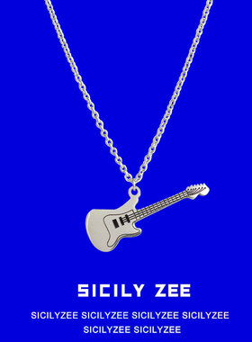 钛钢吉他项链嘻哈情侣穿搭