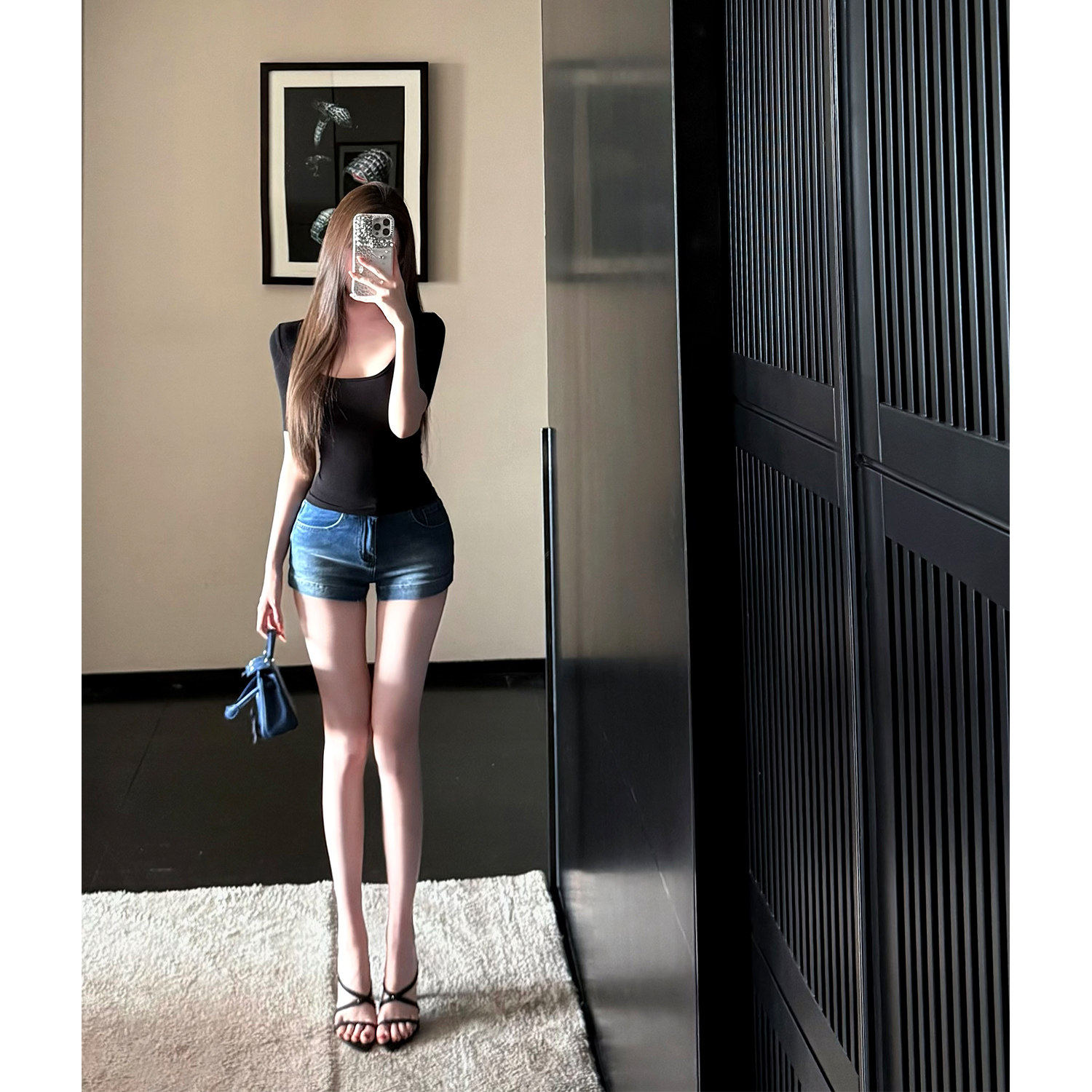 Cher 巧儿【开挂比例】宽边牛仔短裤女春夏修身辣妹裤子美式热裤