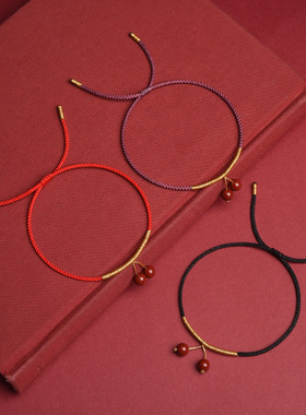 樱桃手链朱子珠砂编织本命年男女