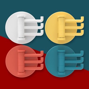 多用可旋转挂钩厨房浴室墙壁无痕免钉黏胶壁挂门后粘钩挂衣架