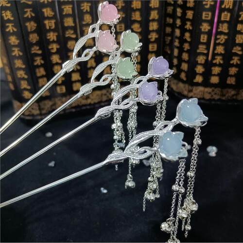 铃铛流苏步摇发簪新中式