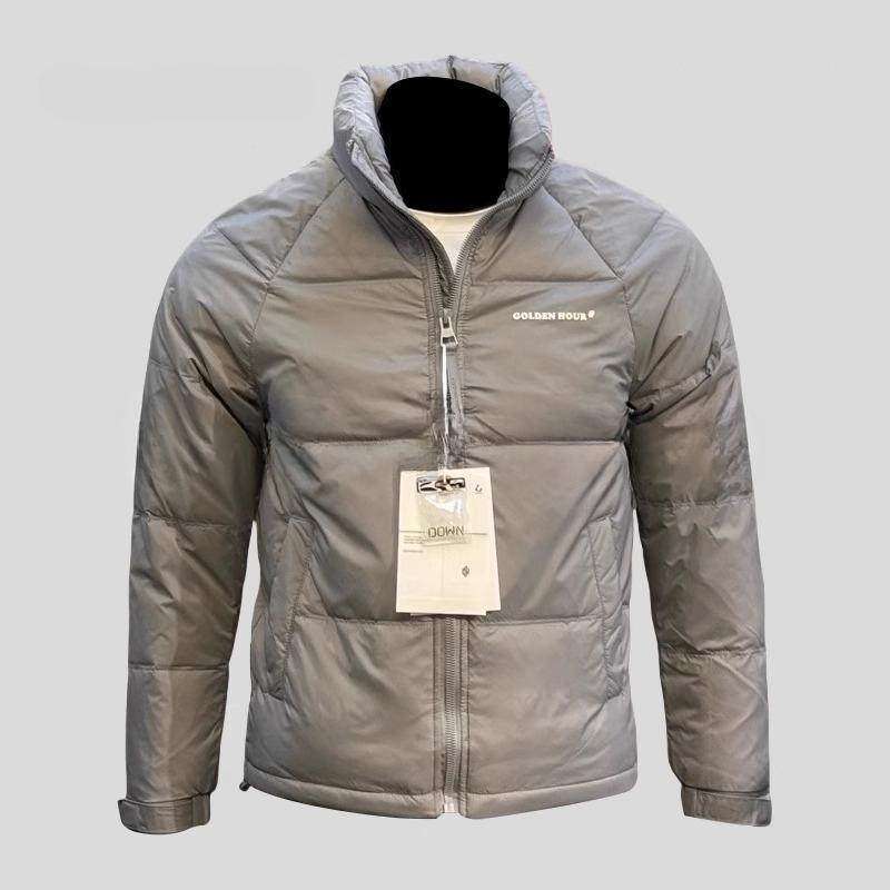 高端潮牌羽绒服男款冬季2025新款休闲修身立领轻薄白鸭绒短款外套