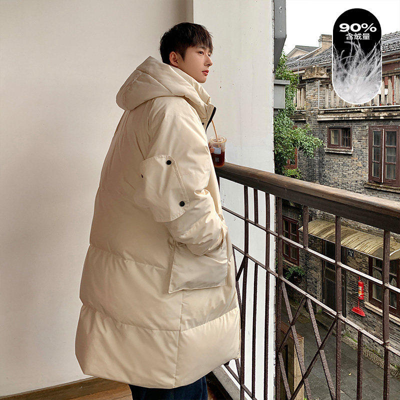 羽绒服男中长款潮牌冬季2025年新款加厚港风宽松大码休闲保暖外套