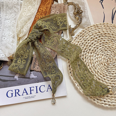 森系蕾丝发带复古编发丝巾