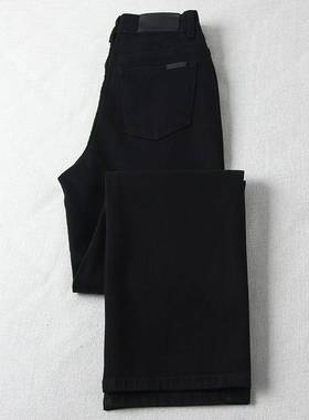 封神小黑裤！穿出筷子腿~ 四面弹黑色显瘦高腰窄版直筒牛仔长裤女