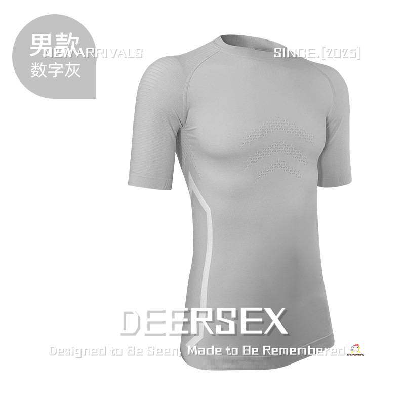 爱帝针纺运动服加大码户外速干恤男运动短袖女春夏专业马拉松跑步