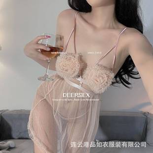 灌云情服饰内衣厂透视网纱吊带裙床上夏季可爱睡衣睡裙趣味睡衣qq