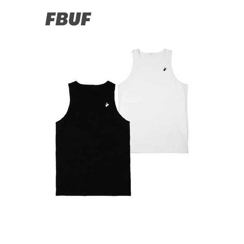 FBUF美式简约印花训练背心速干弹力透气吸汗夏季运动休闲背心宽肩