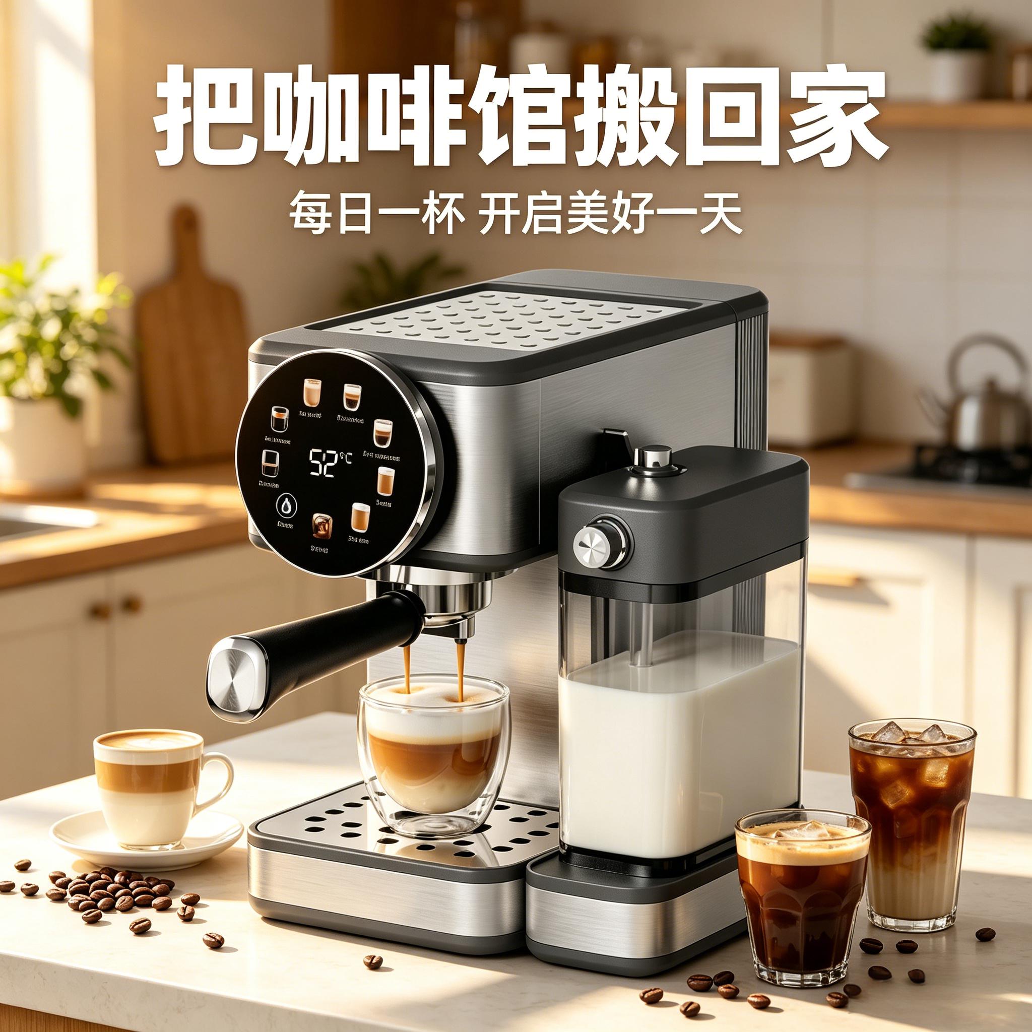 全自动咖啡机自动奶泡奶咖一体