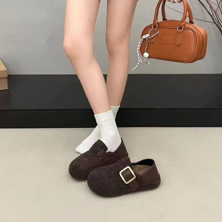 2026年新款冬季加绒保暖棉鞋女平底防滑毛毛鞋一脚蹬懒人勃肯鞋,女鞋,勃肯鞋/软木鞋,淘宝优惠券,粉丝福利购,淘宝优惠卷