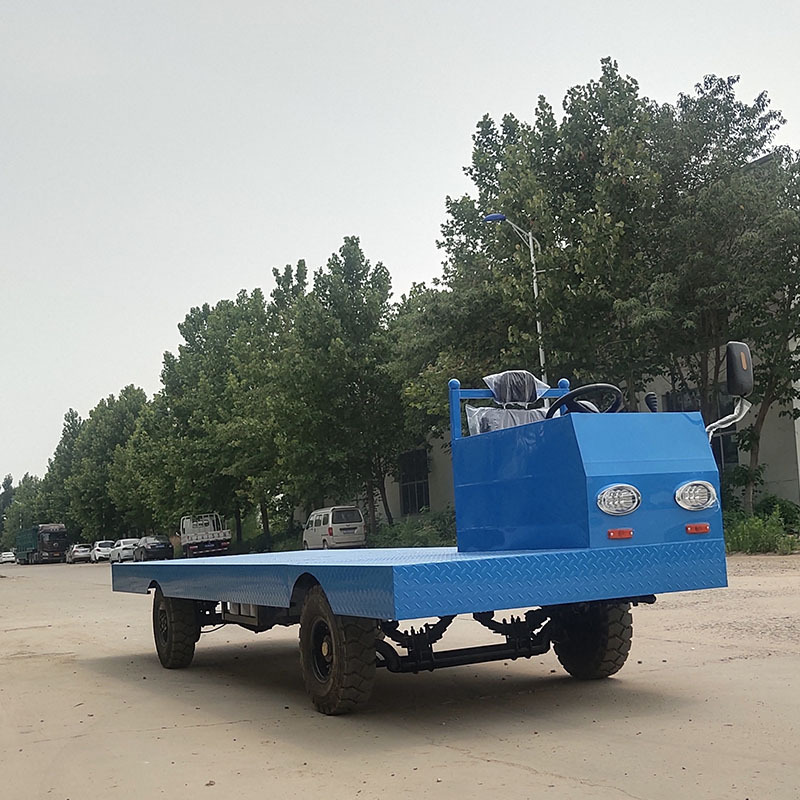 厂区物流搬运大功率牵引周转仓库车间倒货车电动运输四轮平板货车