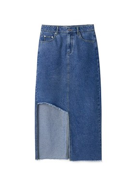 D家 超细腻雪花水洗高位短裁大秀美腿显瘦茧型牛仔半裙 N33996