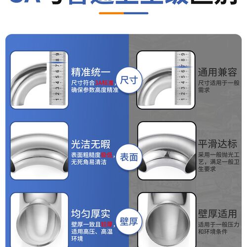 304不锈钢卫生级加长3A焊接三通等径T型内外抛光快速自动焊管接头