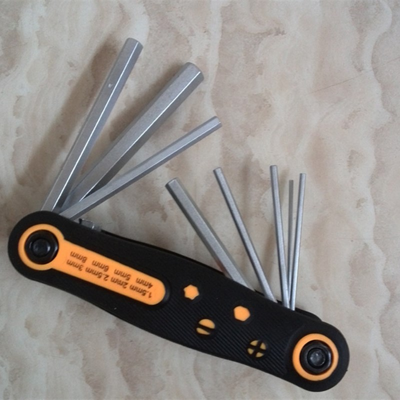 螺丝刀 内六角套装 梅花星形 便携式折叠扳手8件套