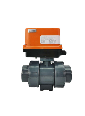 电动PVC球阀PgPH热熔UPVC双由令活接快装耐酸碱220V DN25 32 40 5