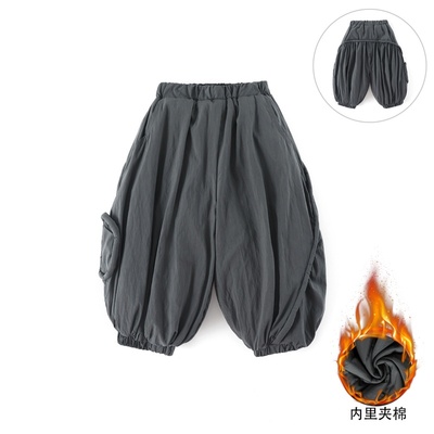 【纯棉】儿童棉裤冬季新款男童长裤韩版拼接夹棉保暖裤子C-K434